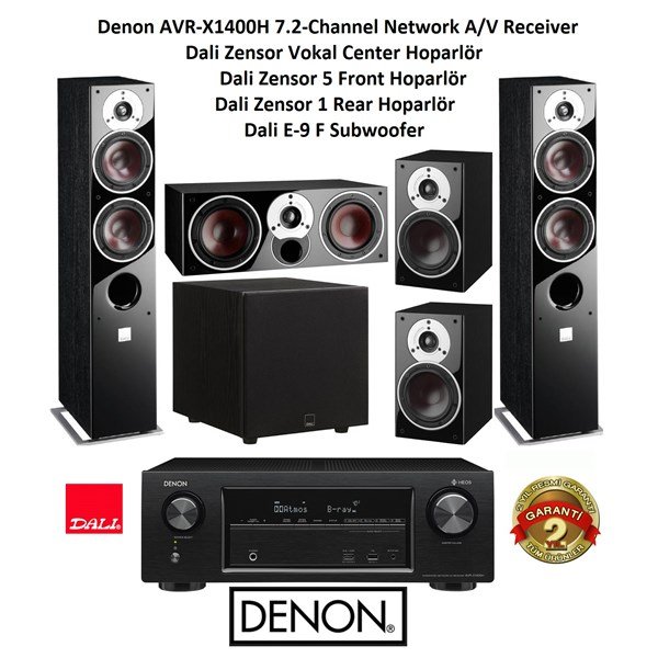 Dali Zensor 5-1-SUB E 9F Sub-Vokal + Denon AVR X1400H 5.1 Set