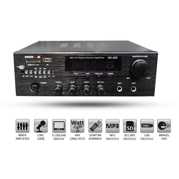 Westa WA-602 - 2x35W Amplifikatör Usb/Sd/Mp3