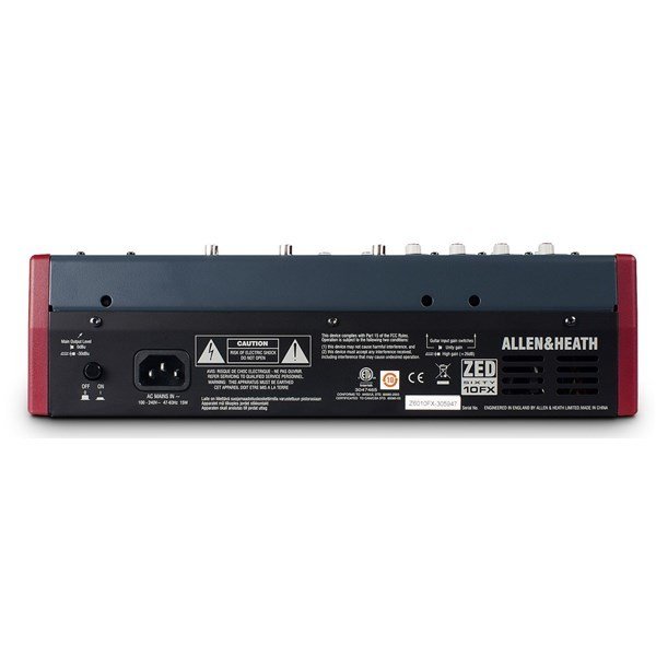 Allen Heath ZED60-10FX 4 mic/line inputs, 2 stereos, 60mm faders, USB, FX