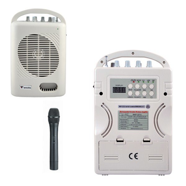Westa WAP-221UR-H - Kablosuz VHF El Mikrofonlu Taşınabilir Amfi