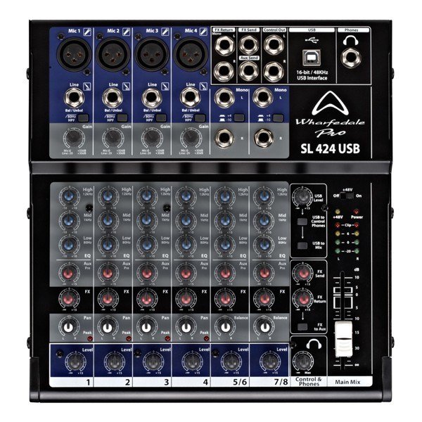 Wharfedale SL-424 USB - 8 Girişli Efetkli Deck Mikser