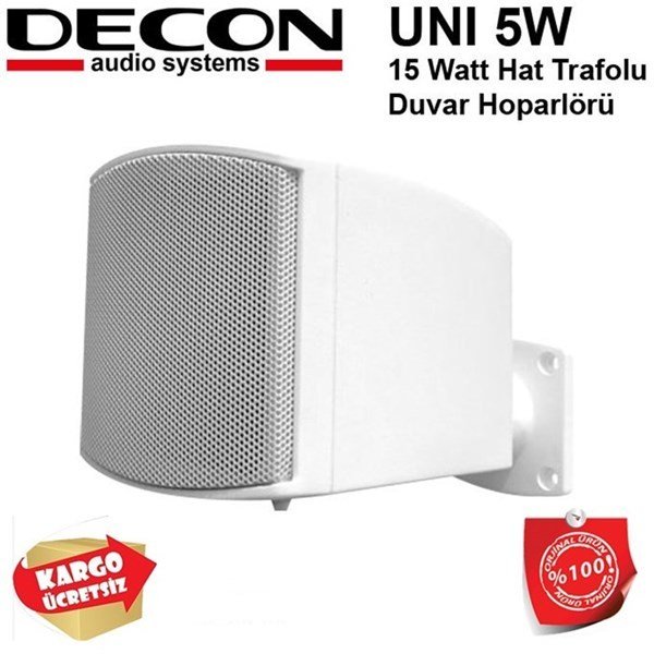 Decon UNI 5W (Beyaz) 15W 100V/8 ohm Sütun Hoparlör (Çift)