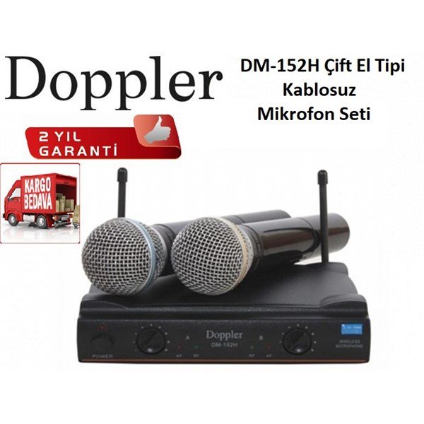 Doppler DM-152H Çift Anten Çift El Kablosuz Mikrofon Seti