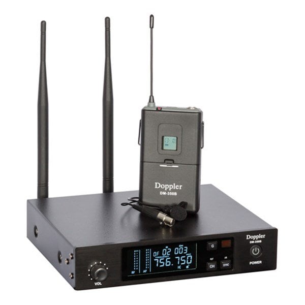 Doppler DM-350B Çift Anten Tek Yaka Telsiz Mikrofon Seti