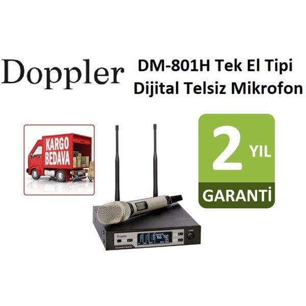 Doppler DM-801H Çift Anten Tek El Pro Dijital Telsiz Mikrofon
