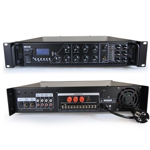 DEXUN D-250 120-250W/100V 4-16 Ohm 6 Bölge Amfi