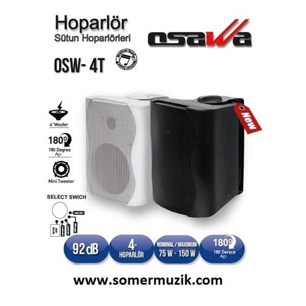 Osawa OSW 4TB 4 inç 25-Watt 100V/8 0hm Beyaz Sütun Hoparlör (Adet)