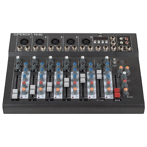 Spekon FX-5U - 5 Mono 1 Stereo Usb li Deck Mikser