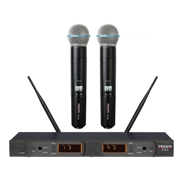 Decon DM 520E Çift El Tipi UHF Telsiz Mikrofon Seti