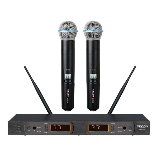 Decon DM 520E Çift El Tipi UHF Telsiz Mikrofon Seti