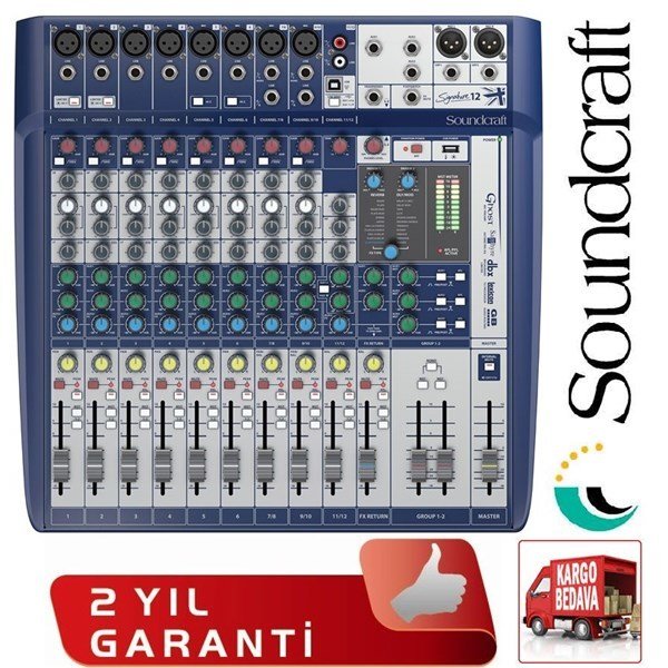 Soundcraft Signature 12 - 12 Girişli, Efekt, Usb Deck Mikser