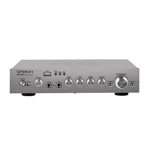 Spekon AV-299 1 Mik +1 Line Girişli 2x50 W 4-8-Ohm Stereo Amfi