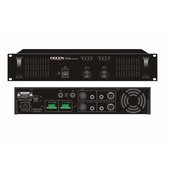 Decon DP 2100 - 2x100W 70/100V 4-16 ohm Power Amplifikatör