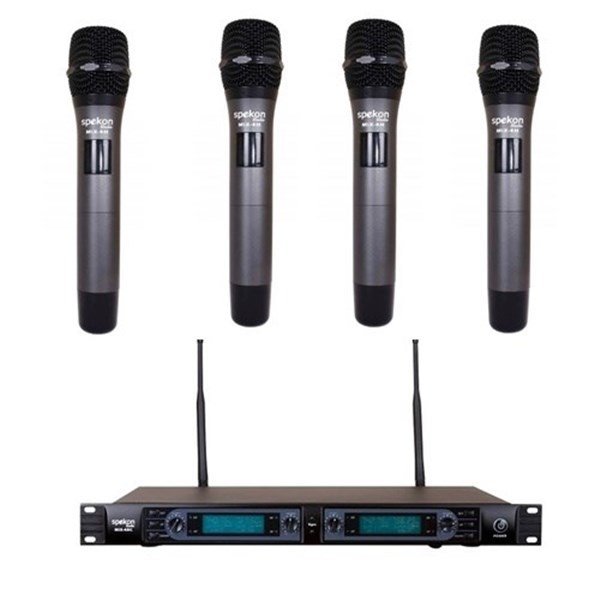 Spekon MIX-4RC + MIX-4H 4lü El Tipi Kablosuz Mikrofon Seti