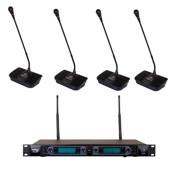 Spekon MIX-4RC + MIX-4HG 4lü Kürsü Tipi Kablosuz Mikrofon Seti