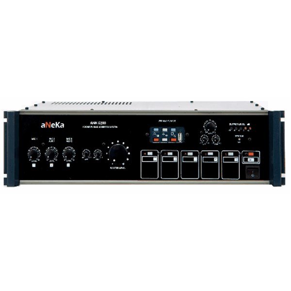 Aneka ANK 5215 250 W 100V 5 Bölge Seçicili Müzik Anons Power Mikser