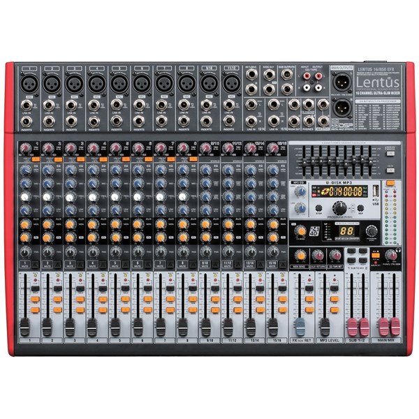 Lentus 16850 EFX - 16 Girişli, Usb Mp3 Power Mikser 2x850W/4 ohm