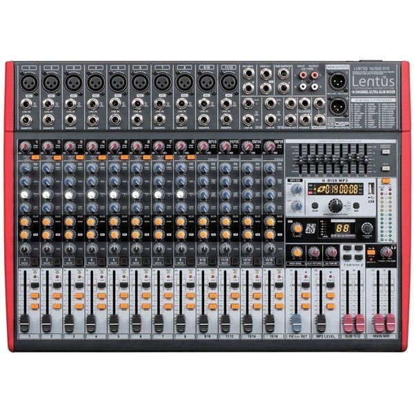 Lentus 16850 EFX - 16 Girişli, Usb Mp3 Power Mikser 2x850W/4 ohm