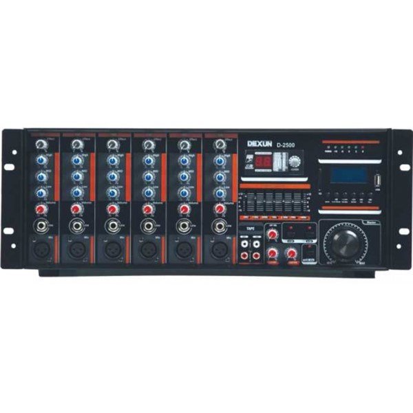 DEXUN D-2600 600W 70-100V 4-16 Ohm Usb/Sd Cami Amfisi