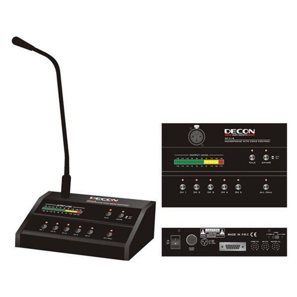 Decon DP 318 - 5 Bölgeli Anons Mikrofon Konsolu