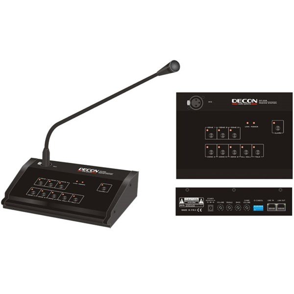 Decon DP 328 6 Bölgeli Anons Mikrofon Konsolu