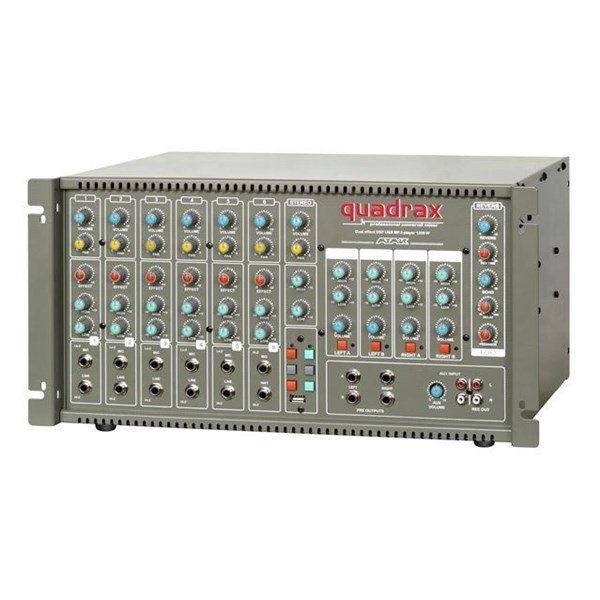 Atak Quadrax T - 6 Kanal 4x300 Watt 100V Eko Reverb MP3 Power Mikser