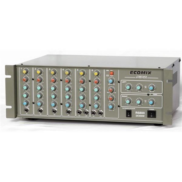 Atak Ecomıx R6800 T 6 Kanal 2x300 Watt 100 V Eko Reverb Power Mikser
