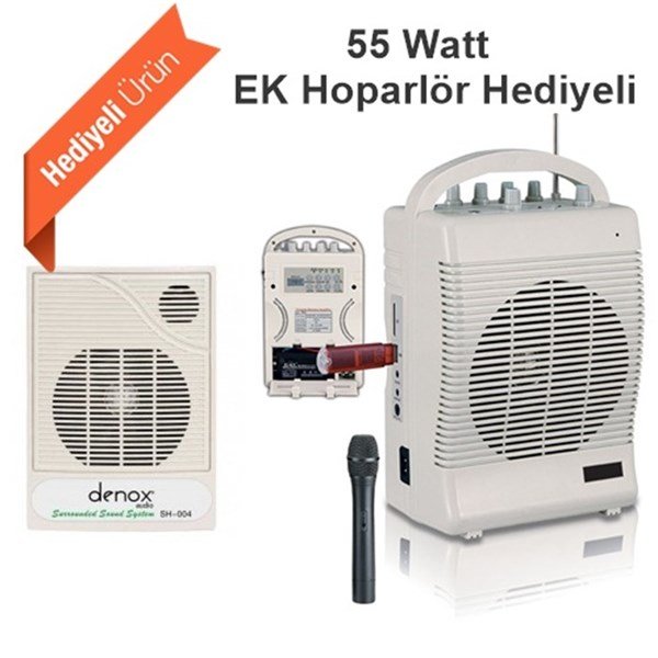 Denox DN-P655 HAND W 6,5 inç 55W Taşınabilir Çanta Amfi (1-EL)