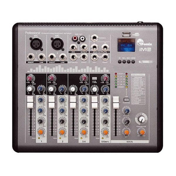 Fomix IM 6 - 2 Mono, 2 Stereo Kanal, USB/Mp3 Player, Efektli Deck Mikser