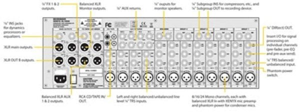 Behringer Xenyx XL1600 16 Kanal Deck Mikser