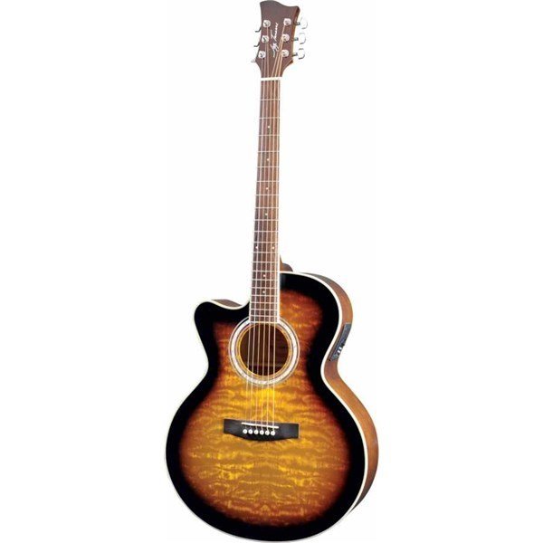 Jay Turser JTA 424 QCET LH TSB Solak Elektro Akustik Gitar