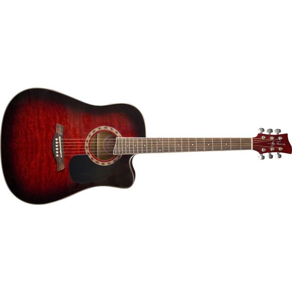 Jay Turser JTA 424QCET RSB Elektro Akustik Gitar