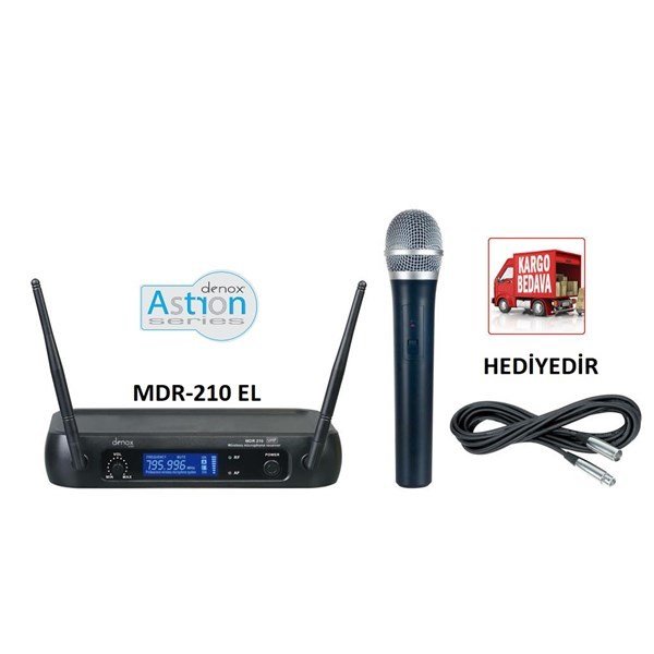 Denox MDR-210 EL Tipi Uhf Band Telsiz Mikrofon Seti