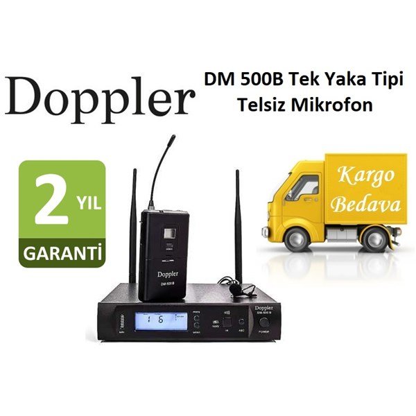 Doppler DM 500B Çift Anten Tek Yaka Telsiz Mikrofon
