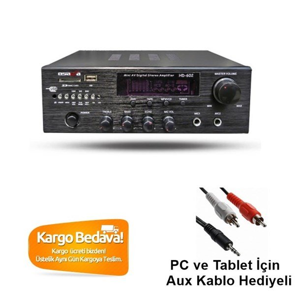 Osawa HD-501U 40-Watt 2-Mikrofon Girişli USB li Anfi