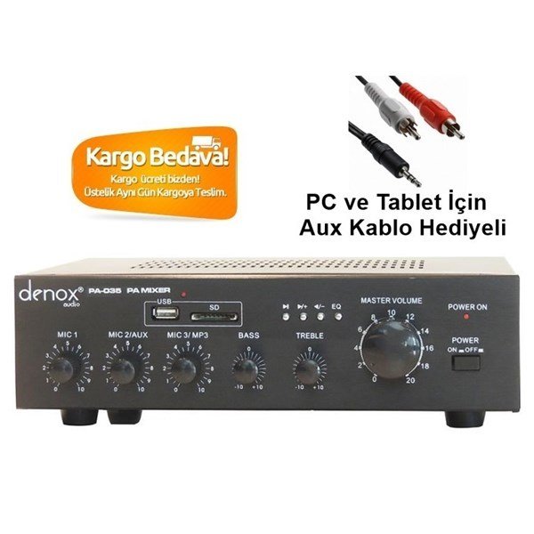 Denox PA-035 35-Watt 100V/8 ohm Amfili Mikser