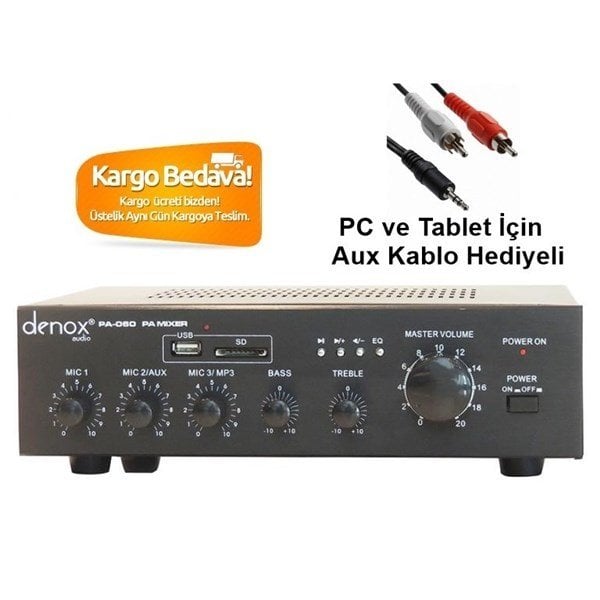 Denox PA-060 60-Watt 100V/8 ohm Amfili Mikser