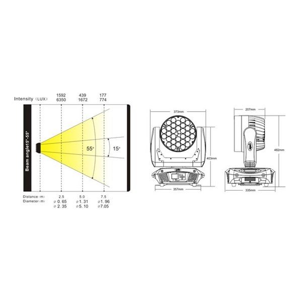 Terbly OK108ZOOM 30x10W Oynar Başlıklı Boyama Işık