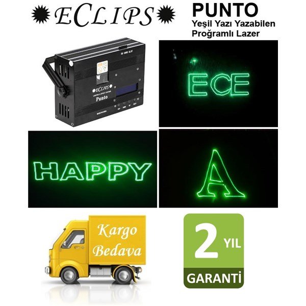 Eclips Punto Yazı Yazabilen Yeşil Lazer 80 mW
