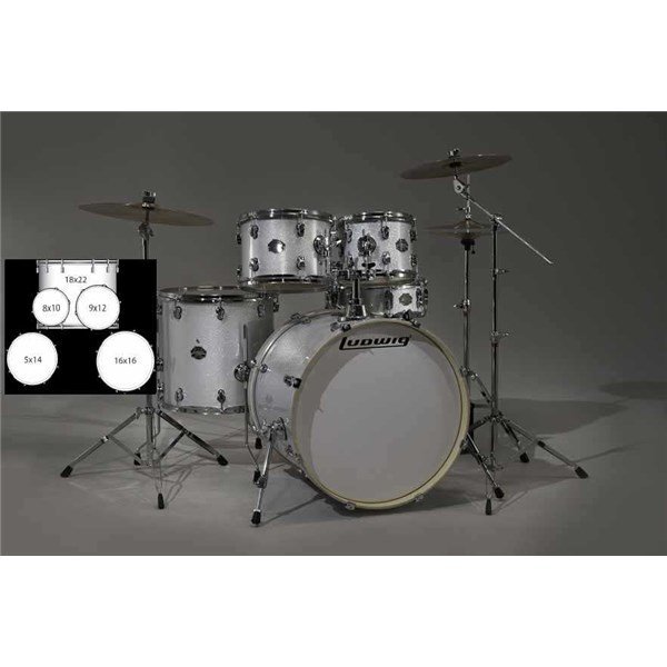 Ludwig Lcf52G028 Element Drive Beyaz Bateri Seti