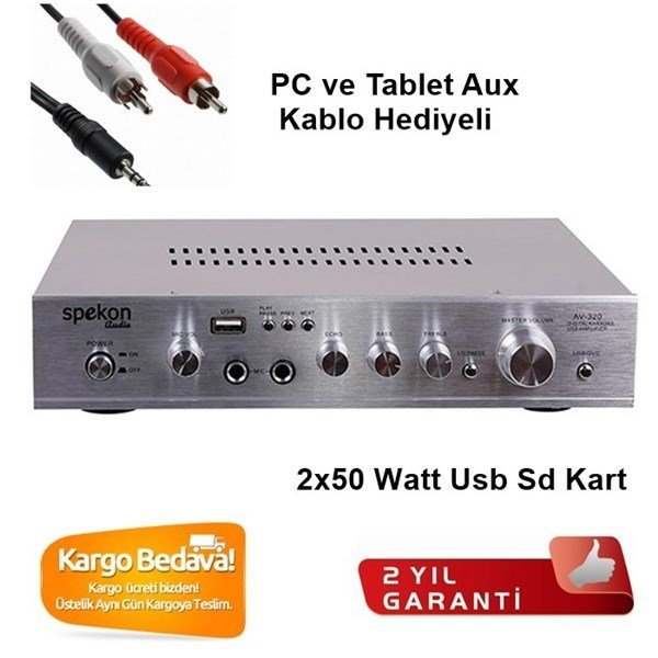 Spekon AV 320 - 2x50W Stereo Amplifikatör