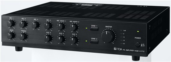 Toa A-1712 ER - 2-Bölge 120W Trafolu 6 Mikrofon Giriş Amfili Mikser