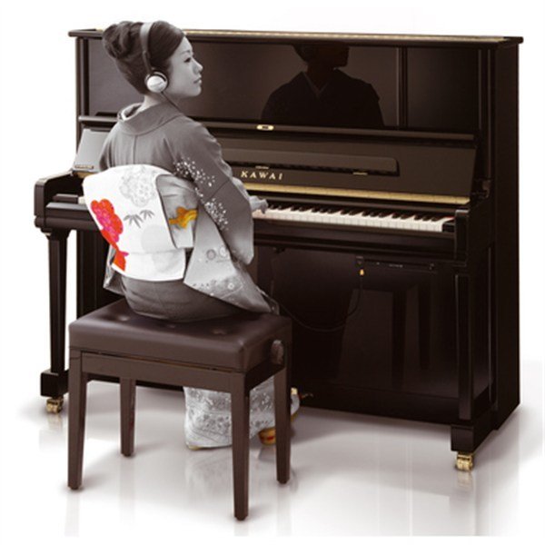 Kawai KX-21 E/P Parlak Siyah Upright Duvar Piyanosu 121cm