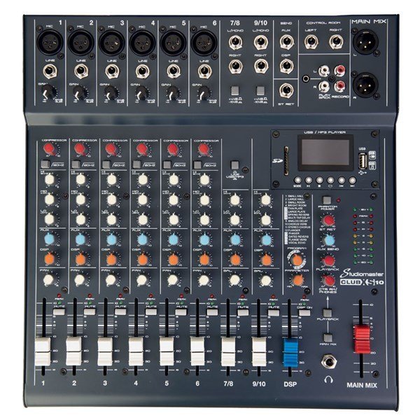 Studiomaster CLUBXS 10 - 10 Girişli DSP USB Bluetoothlu Kayıt Mikseri