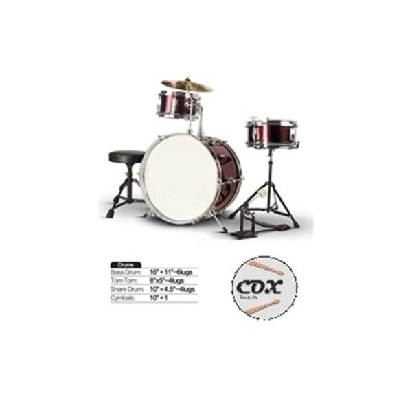 Cox JD-PD-02RW Junior Çocuk Baterisi Bordo