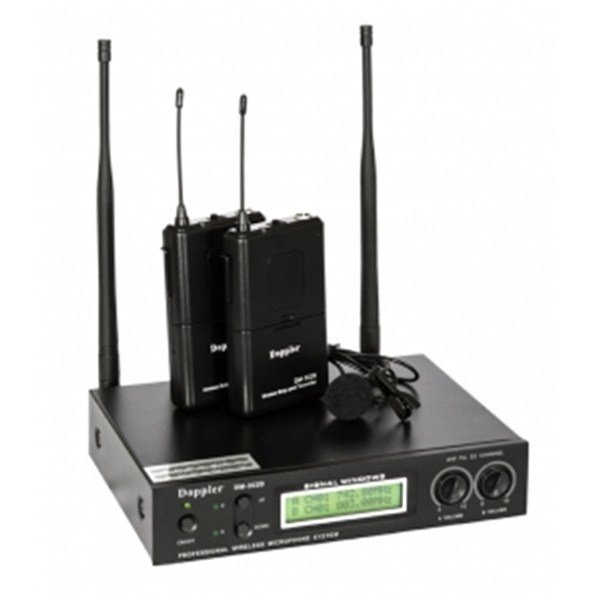 Doppler DM 302B Çift Anten Çift Yaka Telsiz Mikrofon