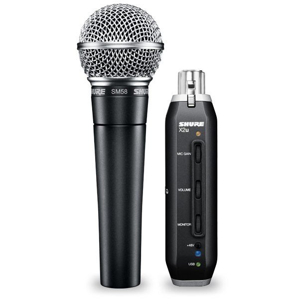 Shure SM58 X2U Kardioit Dinamik Mikrofon USB Sinyal Adaptörlü