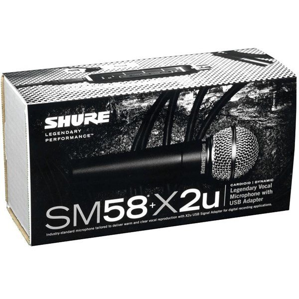 Shure SM58 X2U Kardioit Dinamik Mikrofon USB Sinyal Adaptörlü