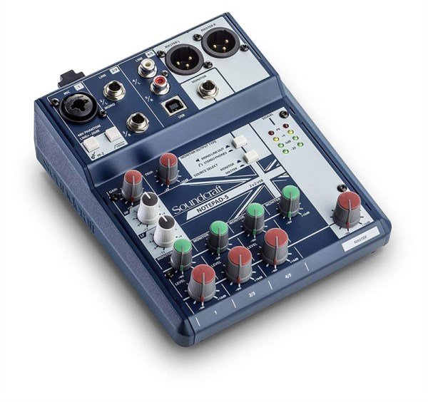 Soundcraft Notepad 5 Usb'li 5 Kanal Deck Mikser