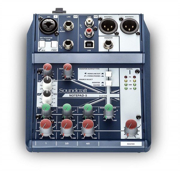 Soundcraft Notepad 5 Usb'li 5 Kanal Deck Mikser